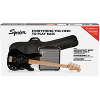 Affinity Series Precision Bass® PJ Pack, Maple Fingerboard, Black, Gig Bag, Rumble 15 - 240V AU