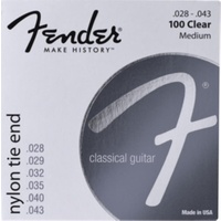 Nylon Acoustic Strings, 100 Clear/Silver, Tie End, Gauges .028-.043, (6)