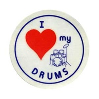 STICKERS Packof10 "I Love My Drums"