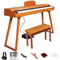 Maestro MDP450 Retro Contemporary Digital Piano (Light Wood Finish) w/ 88 Hammer Action Keys, Bluetooth, USB MP3 Player (Bench Included)