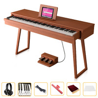 Maestro MDP470LW Ultra-Compact Digital Piano (Light Wood Finish) w/ 88 Hammer Action Keys & Slide-Out Keyboard