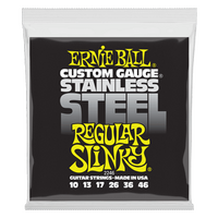 Ernie Ball Regular Slinky Stainless Steel Wound Electric Guitar Strings - 10-46 Gauge
