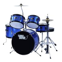 Sonic Drive 5-Piece Junior Drum Kit for Kids (Metallic Blue)