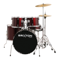 Brixton Ubx25Wr Rock  22" 5 Piece Wine Red Acoustic Drum Kit Package 