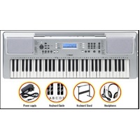 Yamaha YPT370 61-Note Digital Keyboard Bundle w/ Stand, Headphones & Keyguide Stickers