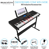 Maestro L450 61-Key Intelligent USB/Mp3 Lighting Keyboard - Digital Piano Keyboard for Student Beginner