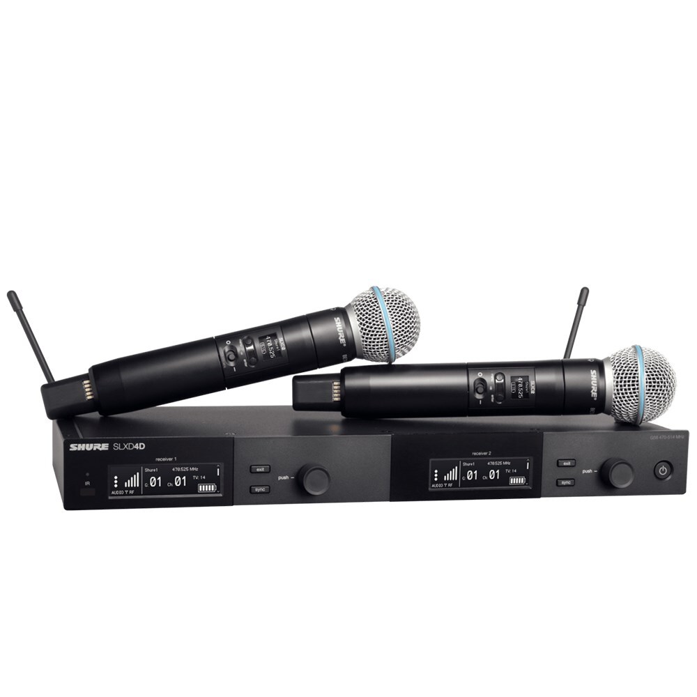 Shure Wireless Dig Handheld System Dual Channel SLXD2 Tx Beta58