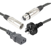 Power Dynamics 176640 Combo Cable - XLR F-IEC/XLR M 10m