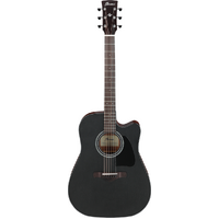 Ibanez AW247CEWKH Electro Acoustic Guitar Weathered Black Open Pore Top, Open Pore Natural Back and Sides