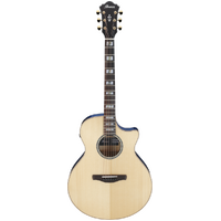 Ibanez AE390NTA Electro Acoustic Guitar Natural High Gloss Top, Aqua Blue High Gloss Back and Sides