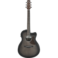 Ibanez AAM70CETBN Electro Acoustic Guitar Transparent Charcoal Burst Low Gloss Top, Natural Open pore Back and Sides