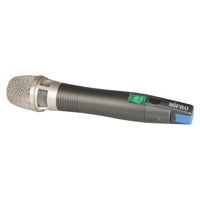 MIPRO Wideband Handheld Transmitter. Metal housing with Condenser Microphone capsule. LCD Status Scr