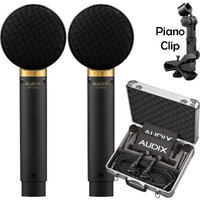 AUDIX Two SCX25A in a Matched Pair with Piano System Mounts and Cables. Cardioid