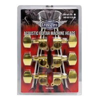 Crossfire Acoustic Guitar Machine Head Set - Gold with Buttons