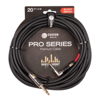 Carson Silent Switch Pro 20ft Right Angle Guitar/Instrument Cable CSW20SL