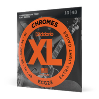 D'Addario ECG23 Chromes Flat Wound Electric Guitar Strings, Extra Light, 10-48