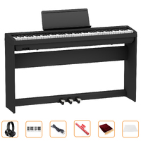 Roland Fp30X Digital Piano Kit With Wooden Stand, 3-Pedal Unit, Bench And Accessories (Black)
