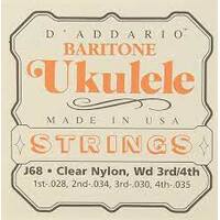 D'Addario Baritone Ukulele Strings, Clear Nylon 