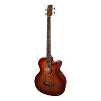 Martinez 'Southern Star Series' Mahogany Solid Top Acoustic-Electric Cutaway Bass Guitar (Satin Sunburst)