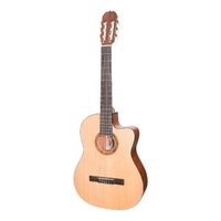 Martinez 'Natural Series' Spruce Top Acoustic-Electric Classical Cutaway Guitar (Open Pore)