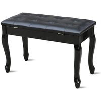 Maestro Padded Piano Bench with Storage - Victorian Classic Design (Black)