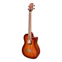 Martinez 'Southern Belle' 6-Series Solid Mahogany Top Acoustic-Electric Cutaway Baritone Ukulele With Hard Case (Sunburst)