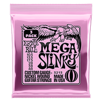 Ernie Ball Mega Slinky Nckl Wnd Elec Gtr Strings 3 Pk 10.5 48