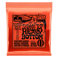 Ernie Ball Skinny Top Heavy Bottom Slinky Nickel Wound Electric Guitar Strings 3 Pack - 10-52 Gauge