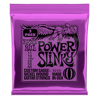 Ernie Ball Power Slinky Nickel Wound Electric Guitar Strings 3 Pack - 11-48 Gauge