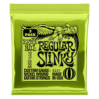 Ernie Ball Regular Slinky Nickel Wound Electric Guitar Strings 3 Pack - 10-46 Gauge