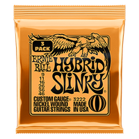 Ernie Ball Hybrid Slinky Nickel Wound Electric Guitar Strings 3 Pack - 9-46 Gauge