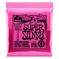 Ernie Ball Super Slinky Nickel Wound Electric Guitar Strings 3 Pack - 9-42 Gauge