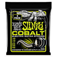 Ernie Ball Regular Slinky Cobalt Electric Guitar Strings 3 Pack - 10-46 Gauge