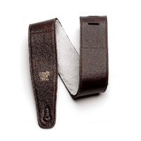 Ernie Ball 2.5" Adjustable Italian Leather Strap with Fur Padding - Chestnut  