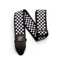 Ernie Ball Black and White Checkered Jacquard Strap