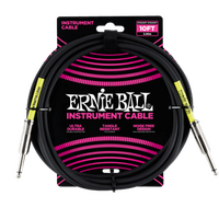 Ernie Ball 10' Straight / Straight Instrument Cable - Black  