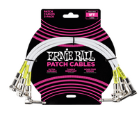 Ernie Ball 1' Angle / Angle Patch Cable 3-Pack - White  