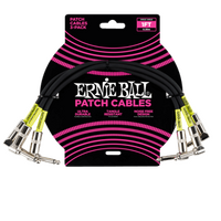 Ernie Ball 1' Angle / Angle Patch Cable 3-Pack - Black  