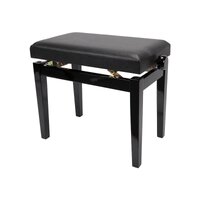 Maestro Piano Keyboard Padded Bench - Adjustable Height - Black
