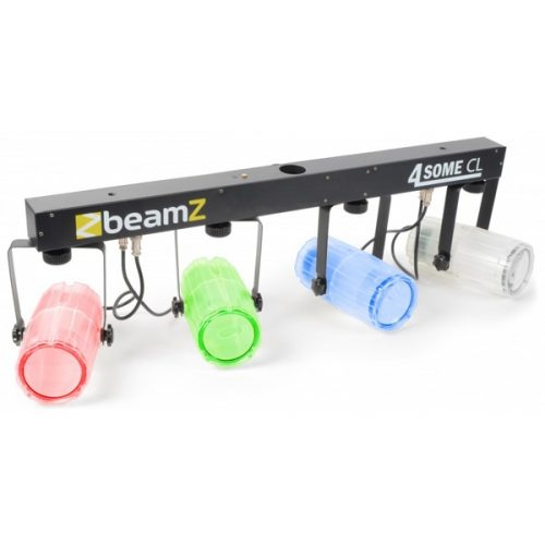 BeamZ Transparent Case 4 Moonflower Set with 228 RGBW LEDs and included T-Bar